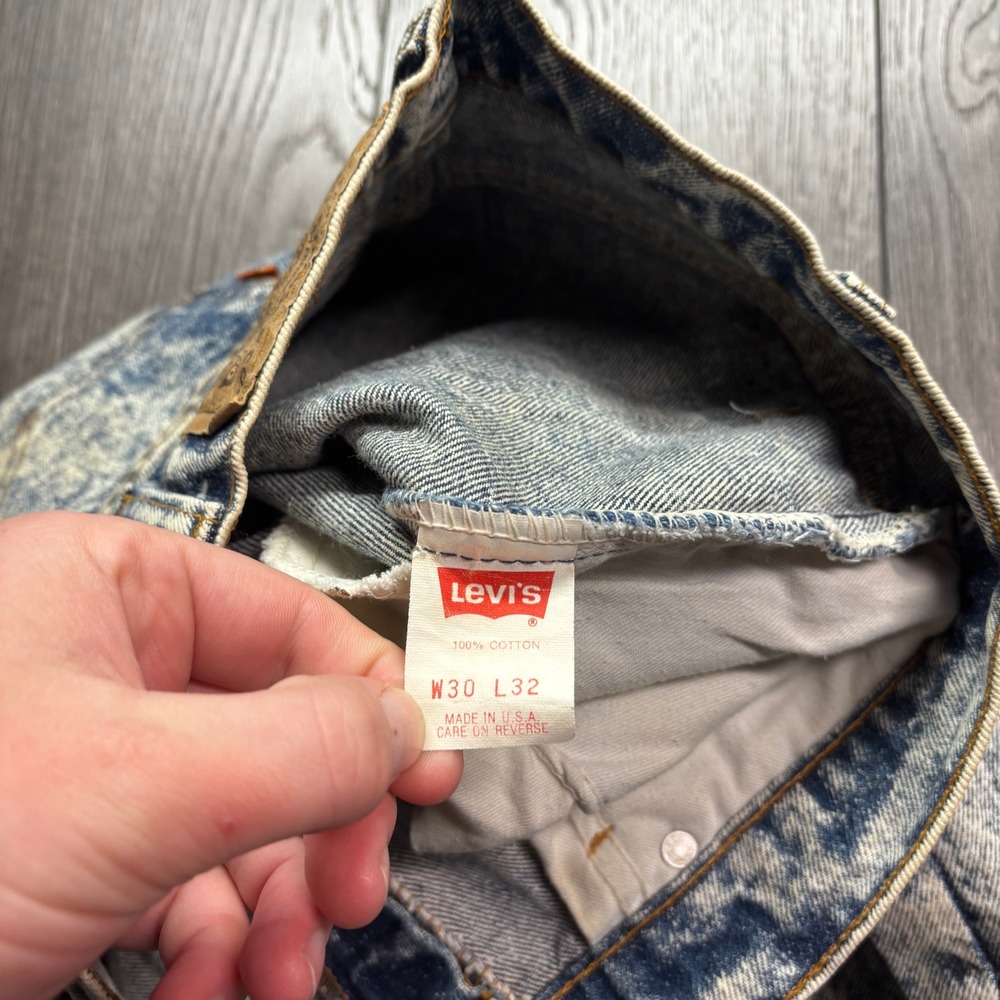 Vintage Levis 550 Acid Wash Jeans Mens 30x32 Orange Tab High Rise Tapered USA - Picture 6 of 12